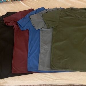 Men's Multi-Color DriFit V-Neck T-Shirt Set (5)